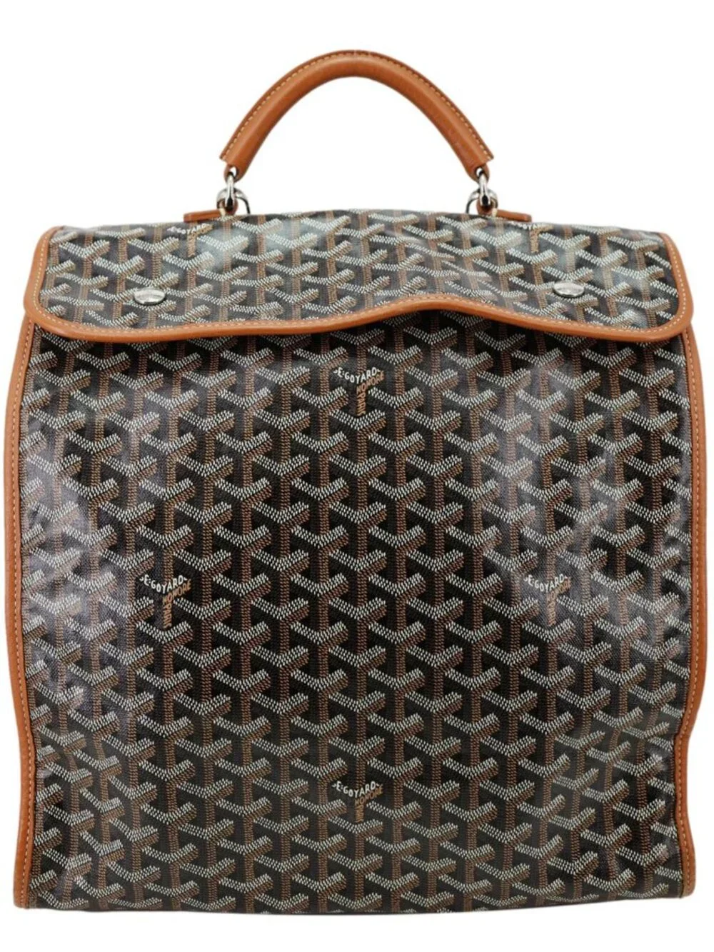 Goyard  Saint Leger Chevron Print Canvas Backpack Brown